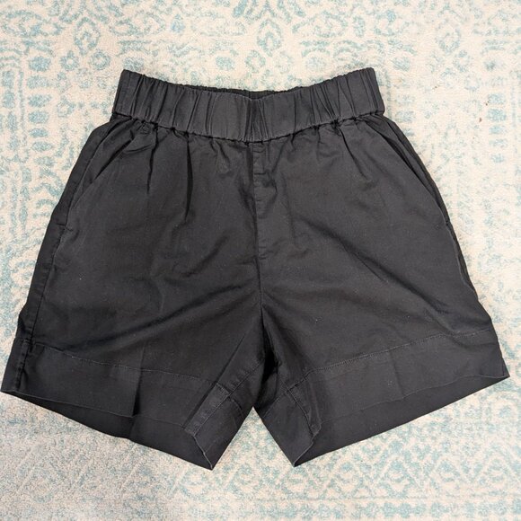 Everlane The Easy Short Black Pull-on Cotton Shorts Small NWT Elastic Waistband - Picture 2 of 6